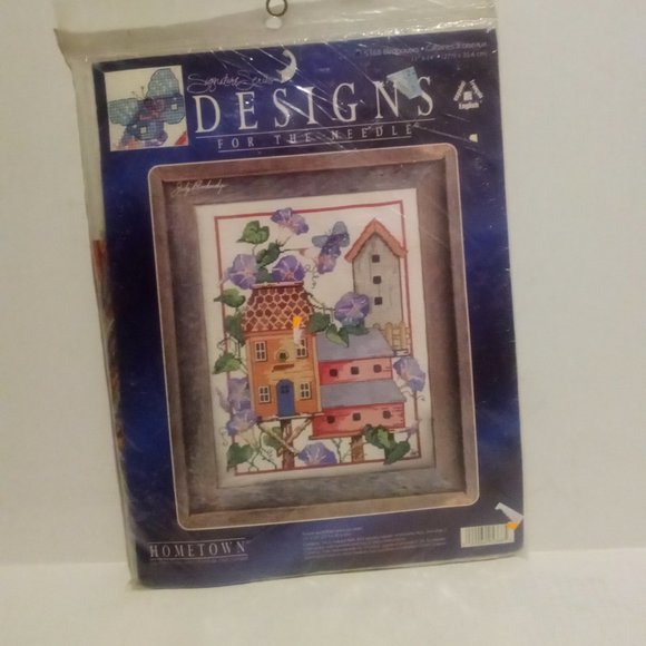 Vintage Judy Blankenship Hometown Design Series Cross Stitch Kit 5368 Birdhouses - Picture 1 of 8